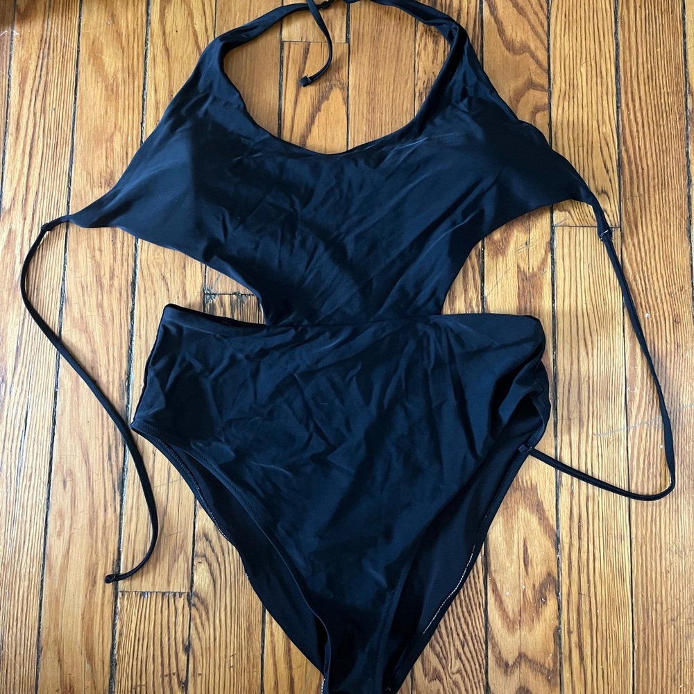 Aerie black cut out one piece